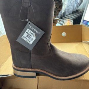 Old West Men's Roper Toe Casual Work Boots